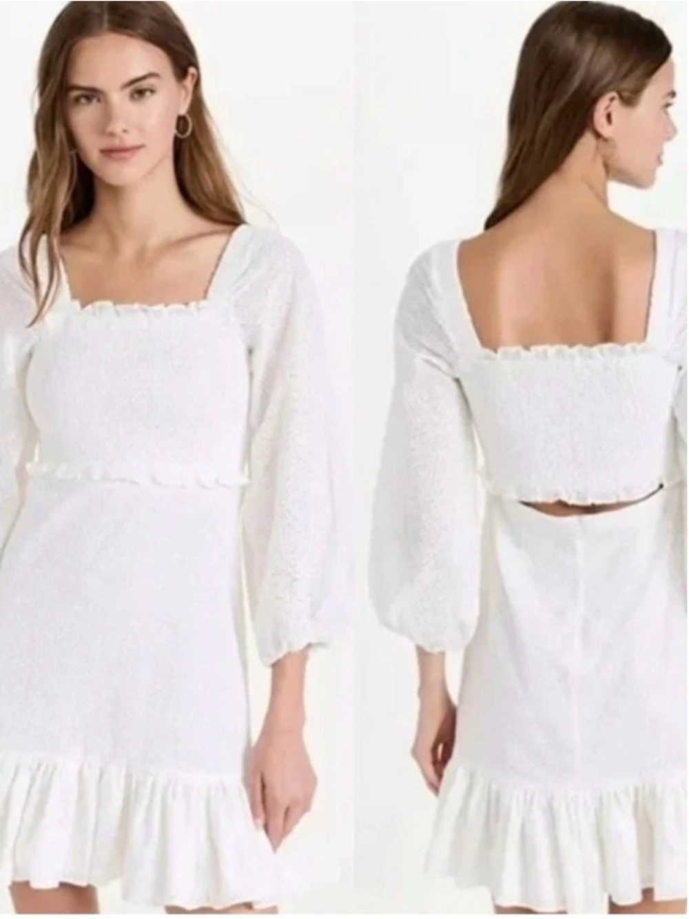 Veronica Beard Eyelet Puff Sleeve Mini Dress